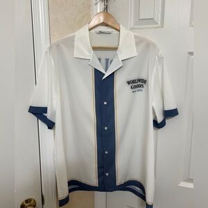 Zara Bowling White and Navy Men's Casual Shirt